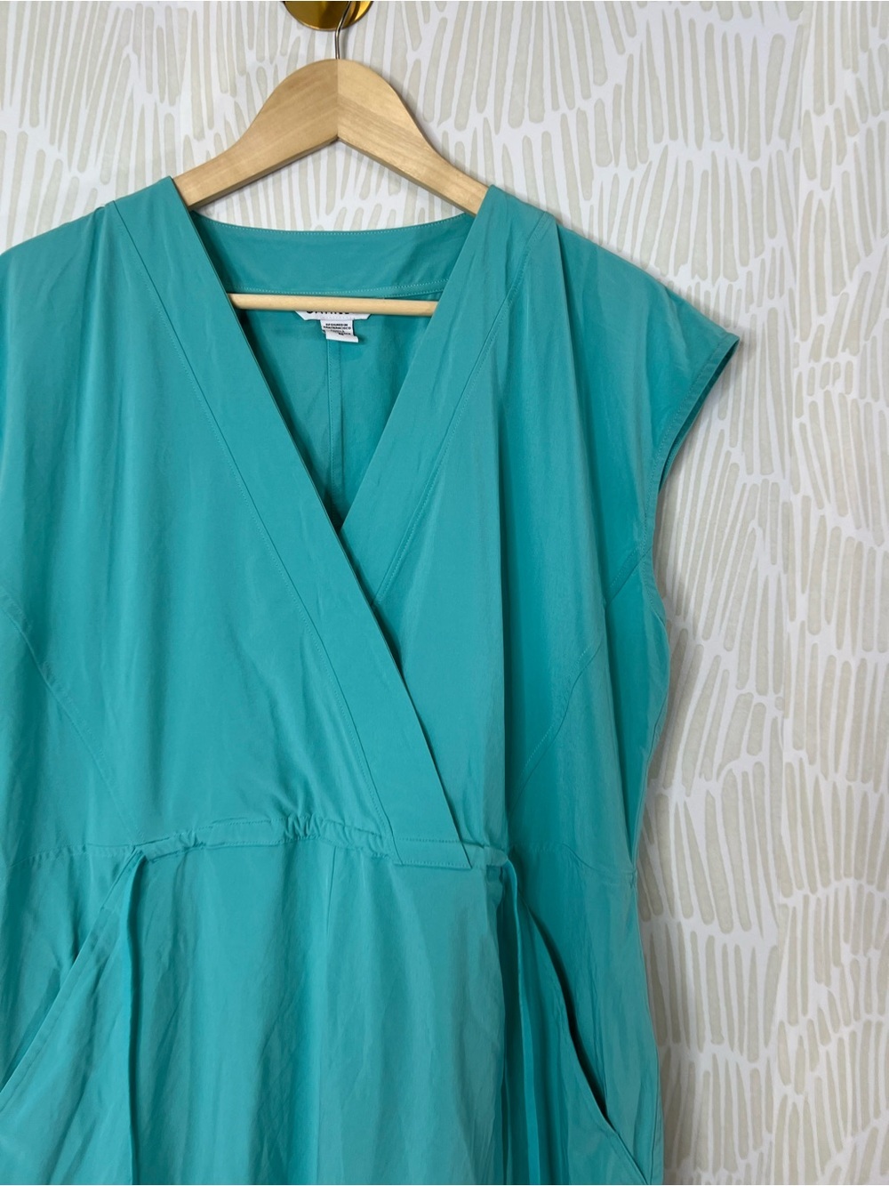 Athleta Marlow romper Teal Wrap Front Active Dress Travel Dress - Picture 4 of 15
